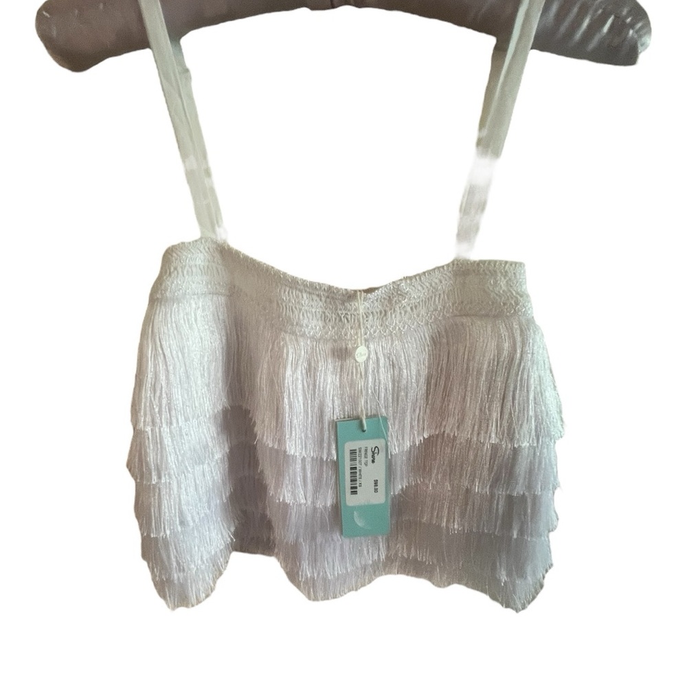 Shore the Brand Fringe Top White NWT X Small & Small
